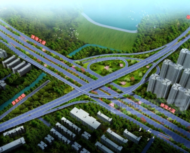 珠海大道1 互通立交设计鸟瞰效果图