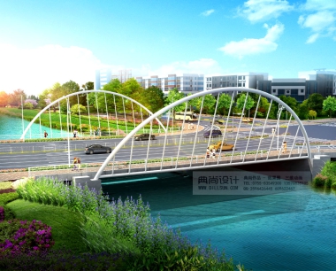 海秀路桥2 桥梁效果图设计