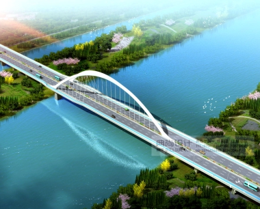 湖山大桥二 桥梁效果图设计