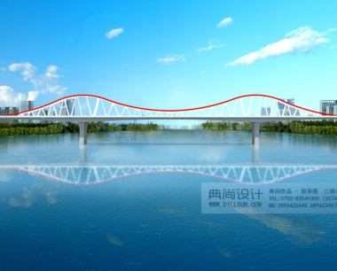 南津大桥一 桥梁效果图设计