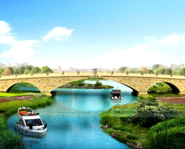 九龙山桥方案一 c03 桥梁效果图设计